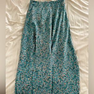 Long teal maxi skirt
